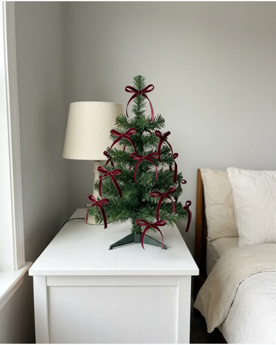 51. Burgundy Christmas Bedroom