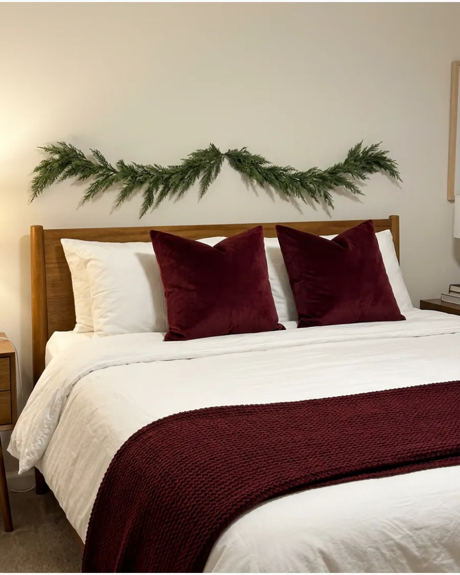 52. Burgundy Christmas Bed