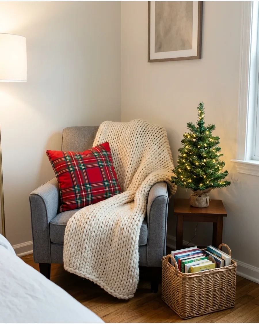 12. Cozy Christmas Reading Corner