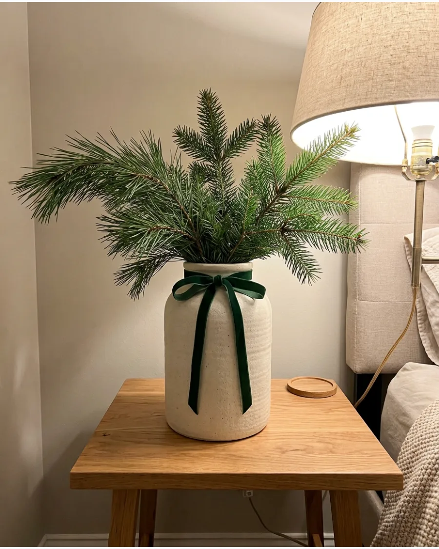 20. Pine Branches in a Bedroom Vase