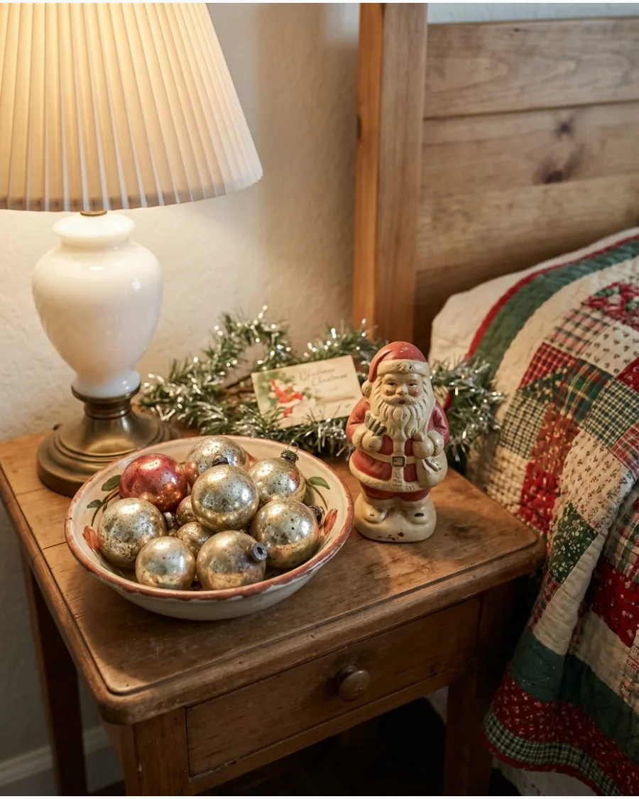 32. Vintage Christmas Bedroom