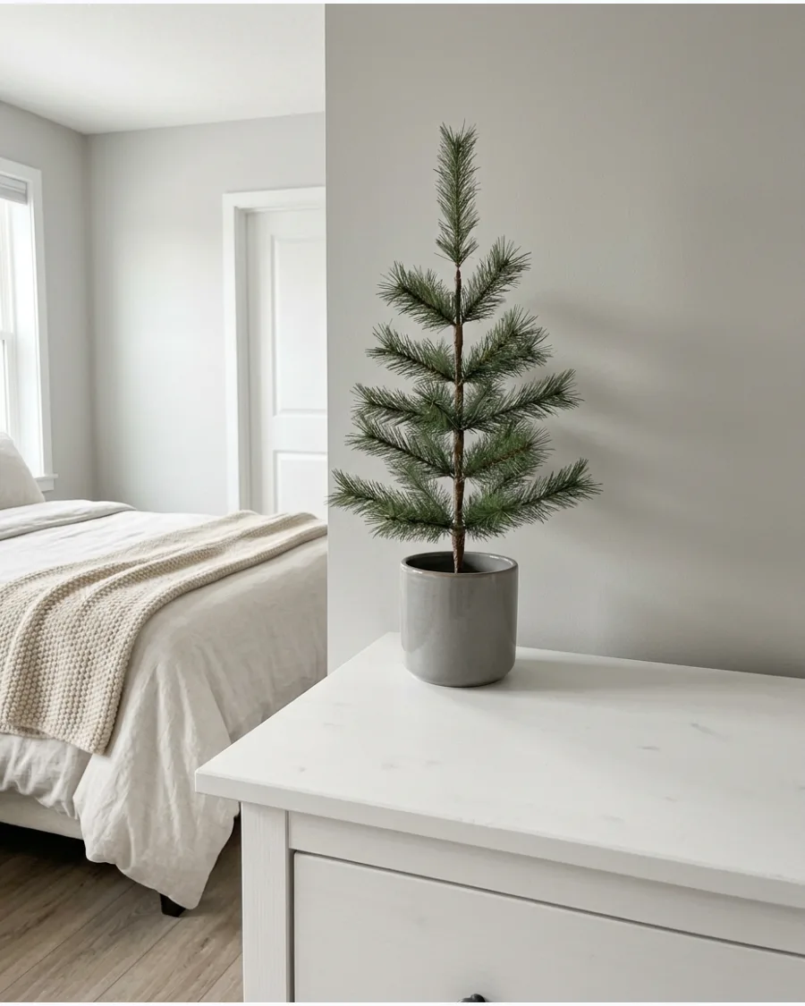 36. Minimalist Christmas Bedroom
