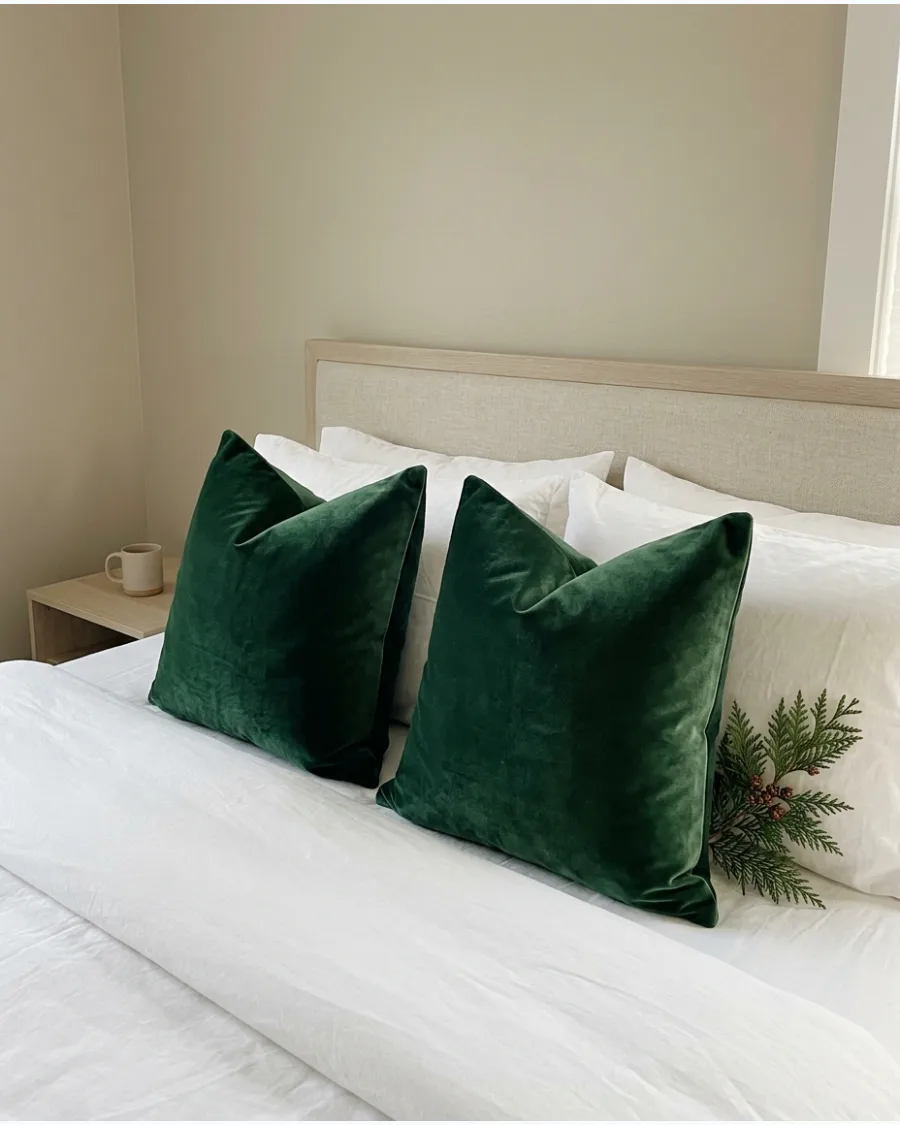 44. Christmas Bed With Velvet Pillows