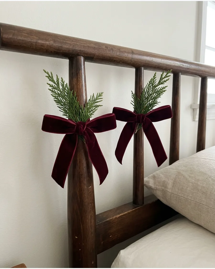 46. Velvet Bows on the Headboard