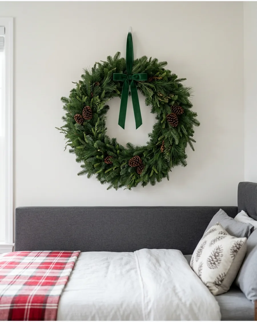5. Christmas Wreath Above the Bed