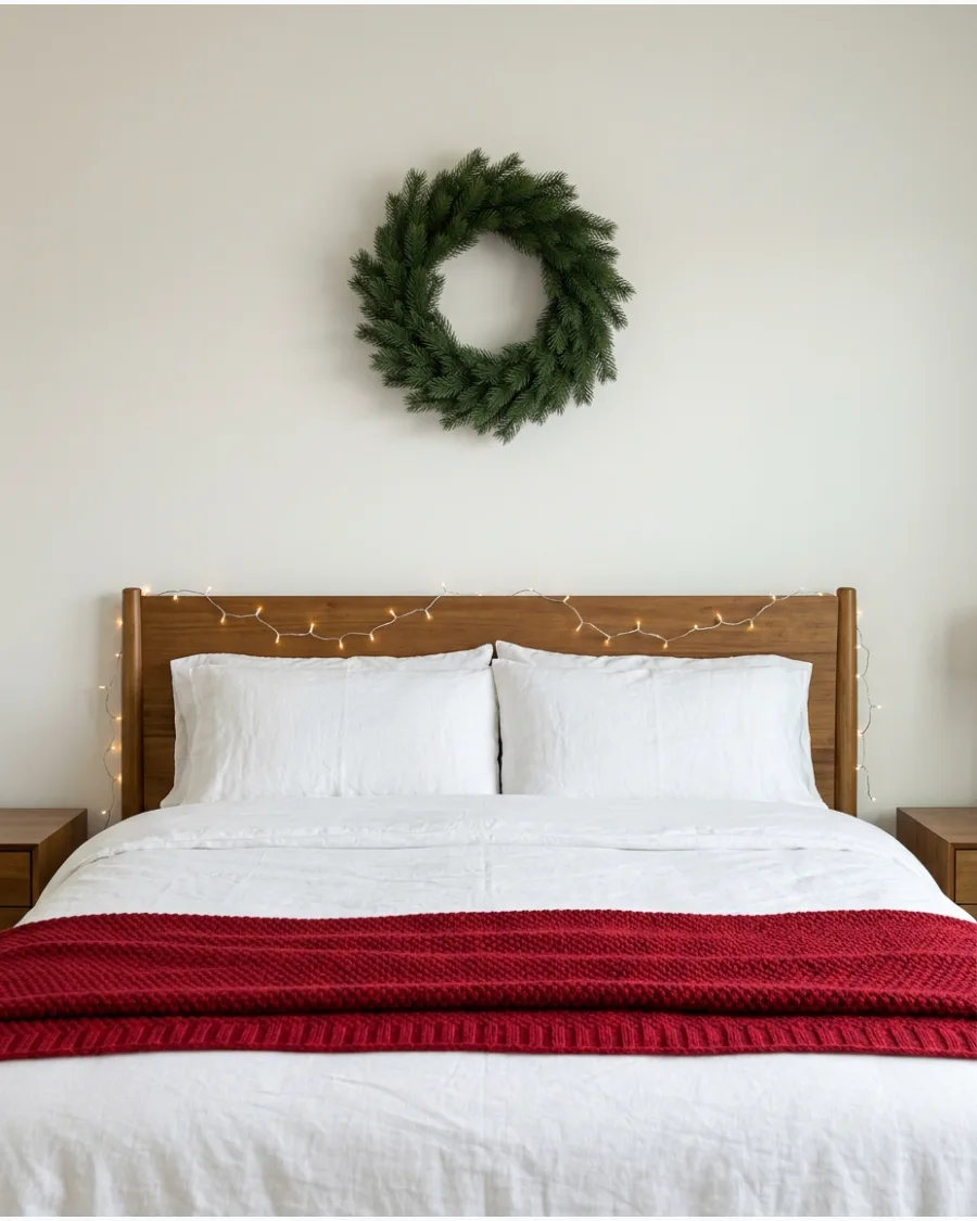 65. Simple Christmas Bedroom With Three Decorations