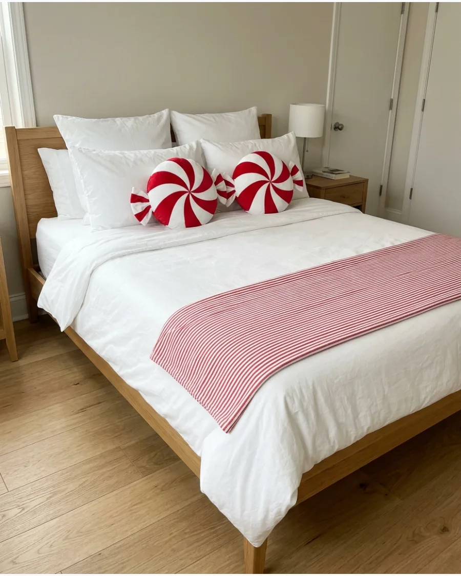 87. Candy Cane Christmas Bedroom