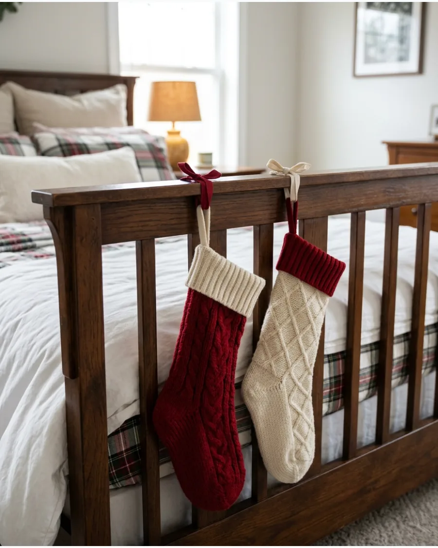 9. Stockings Hanging From the Bed