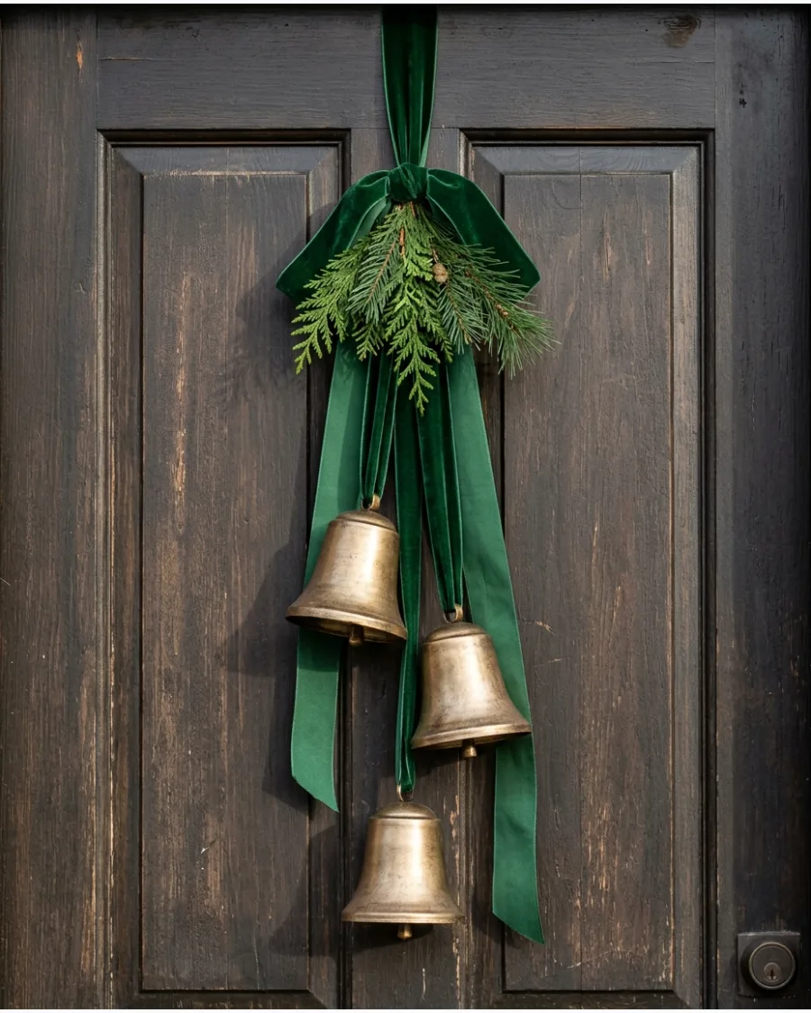 1. Oversized Christmas Bells on the Front Door