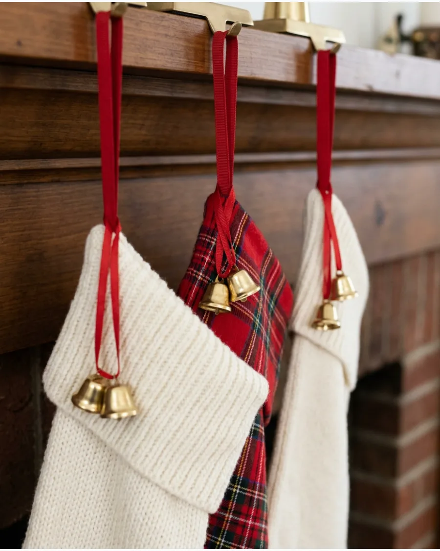 14. Christmas Stockings With Mini Bells