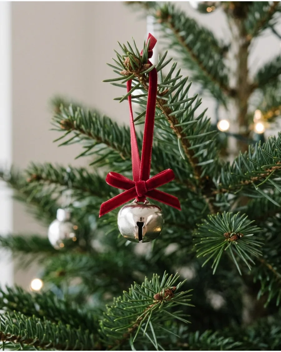 18. Mini Jingle Bell Christmas Tree Ornaments