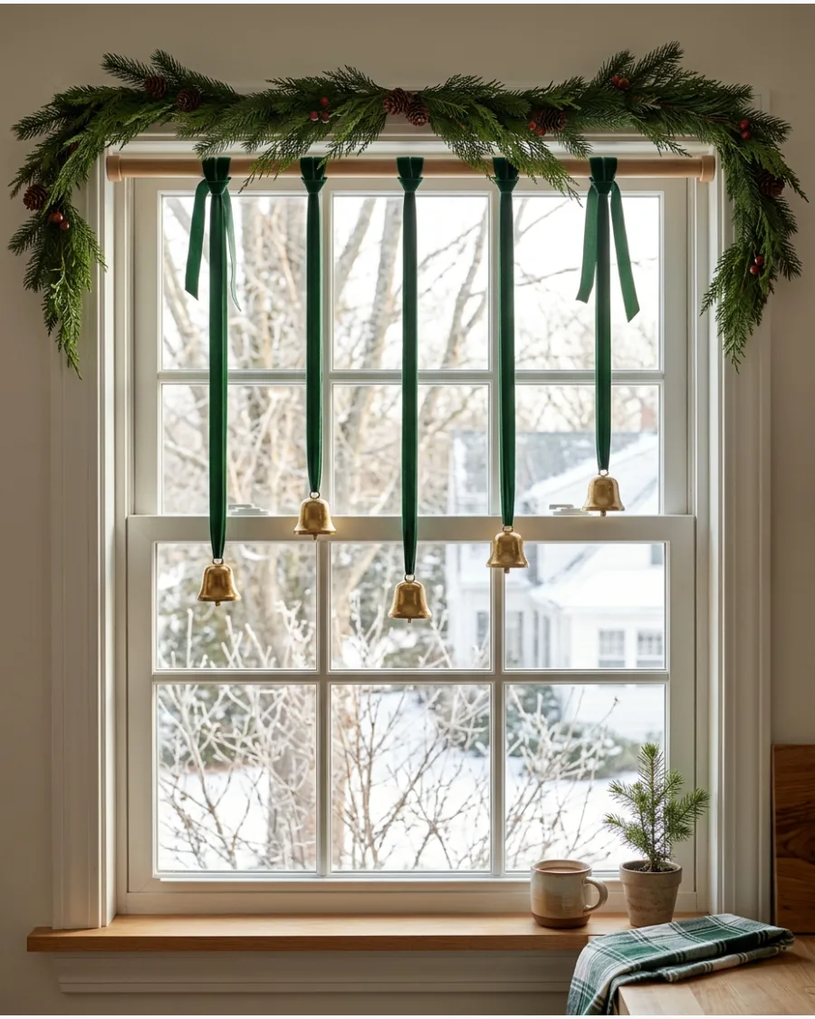 30. Christmas Bell Window Decorations