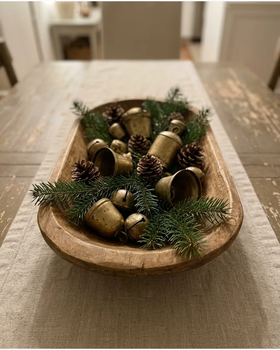 36. Christmas Bell Bowl Centerpiece