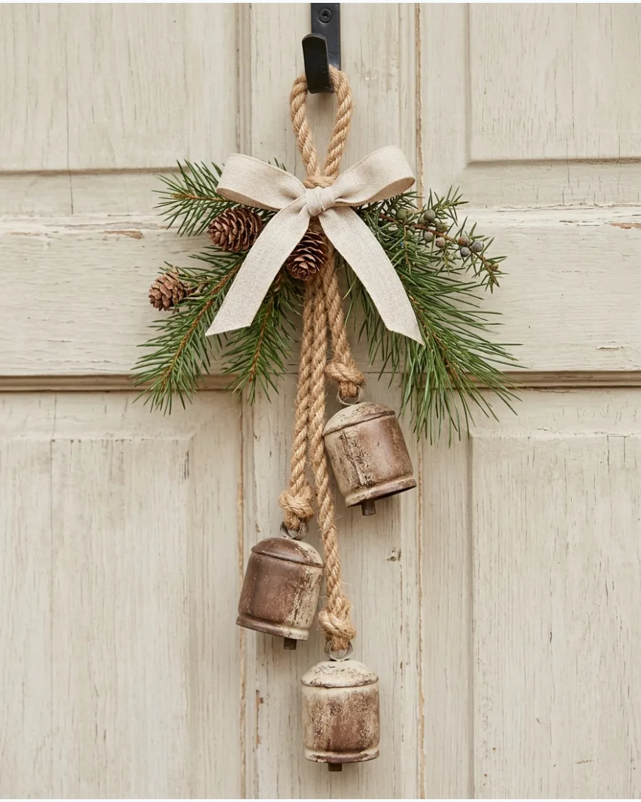 4. Rustic Christmas Bell Door Hanger