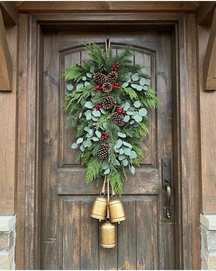 6. Christmas Bell Swag for the Front Door