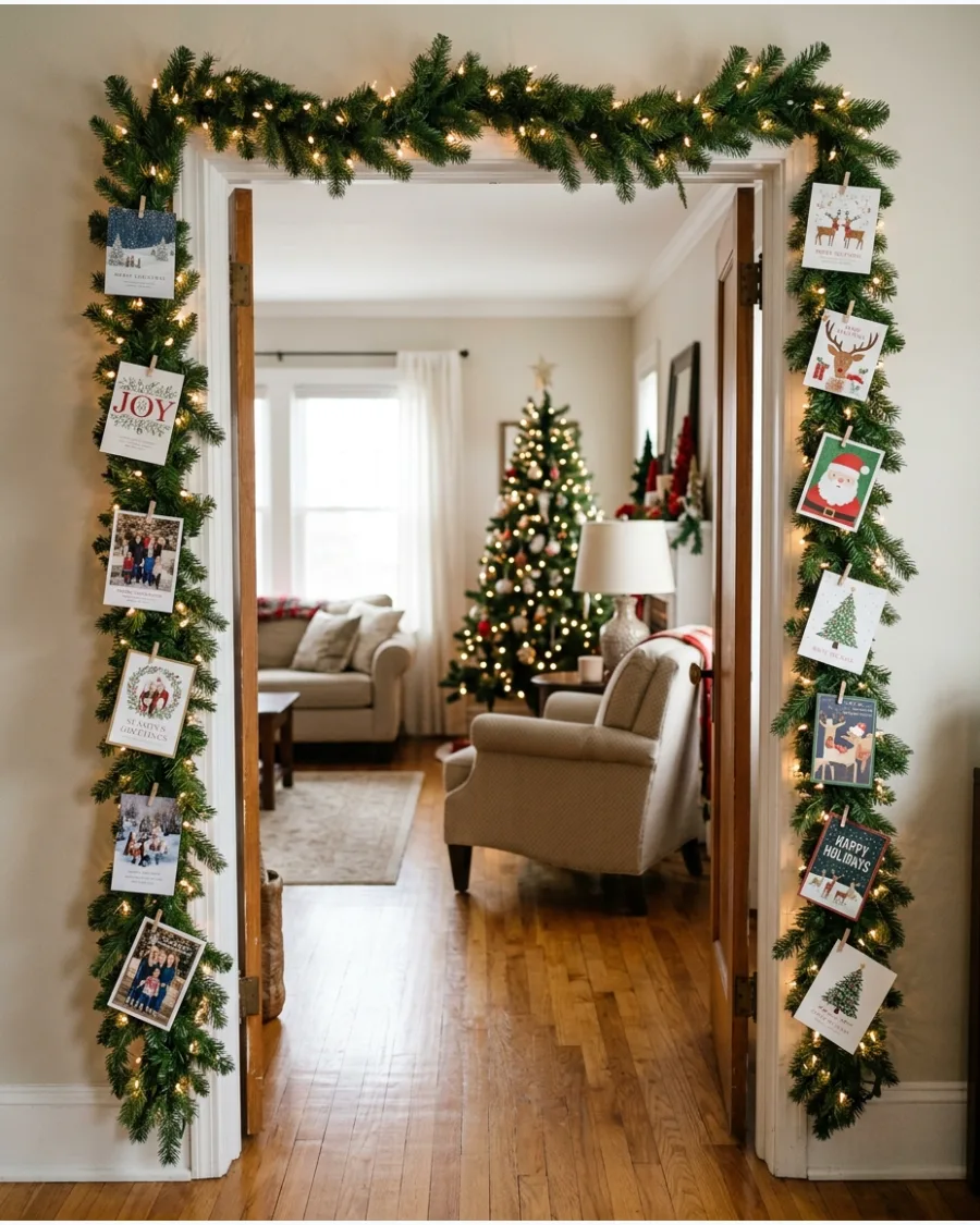 12. Christmas Card Doorway Garland