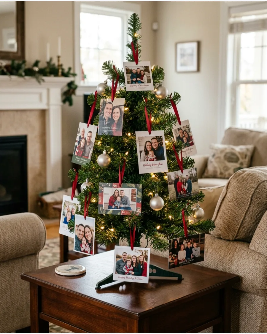 26. Family Photo Card Christmas Tree