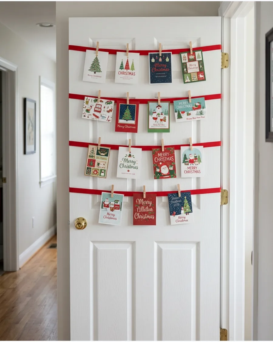 42. Interior Door Christmas Card Display