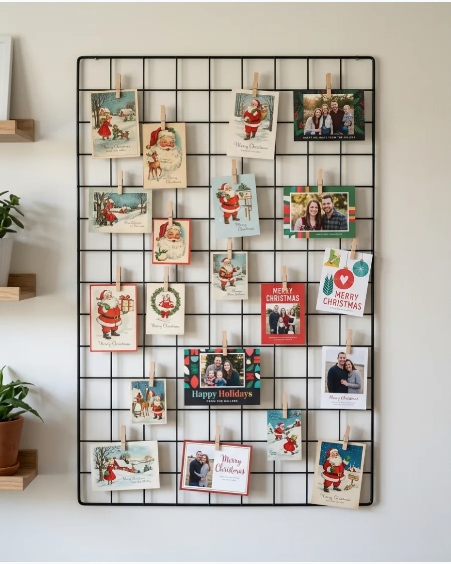 50. Christmas Card Memory Display