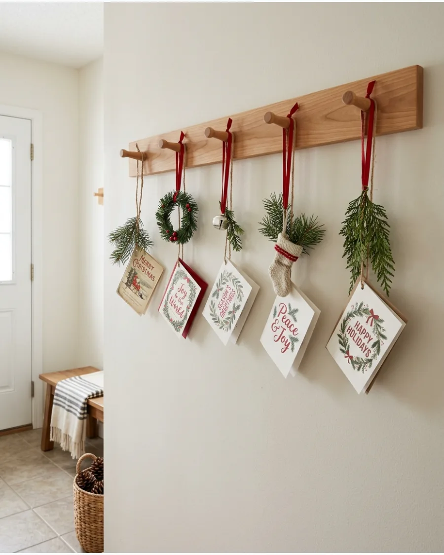 7. Christmas Card Peg Rail Display