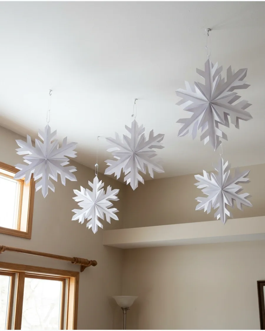 12. Giant Paper Snowflake Ceiling