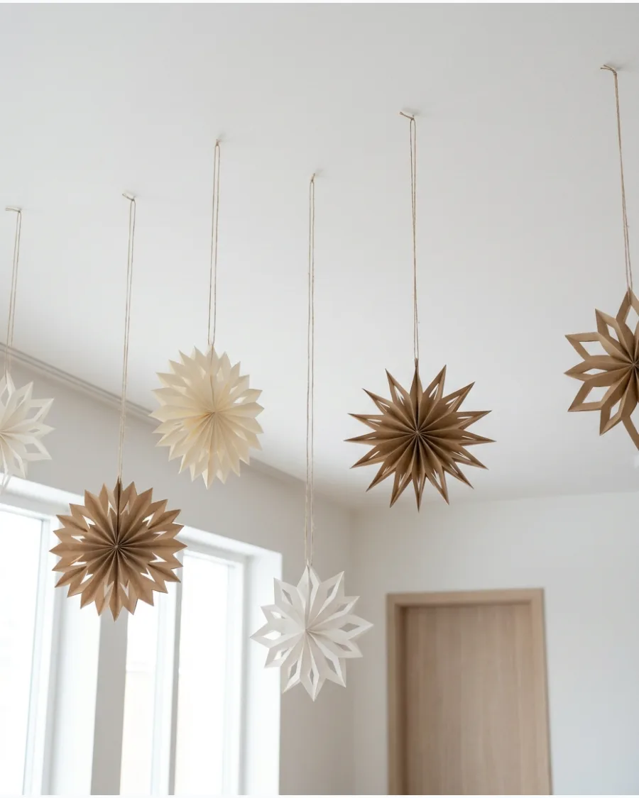 20. Scandinavian Paper Snowflake Ceiling