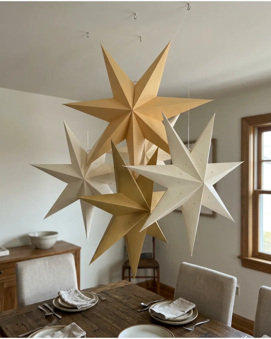 22. Large Christmas Star Ceiling Cluster