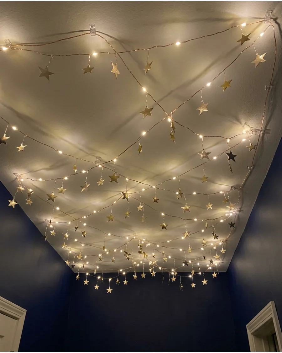 30. Starry Night Christmas Ceiling