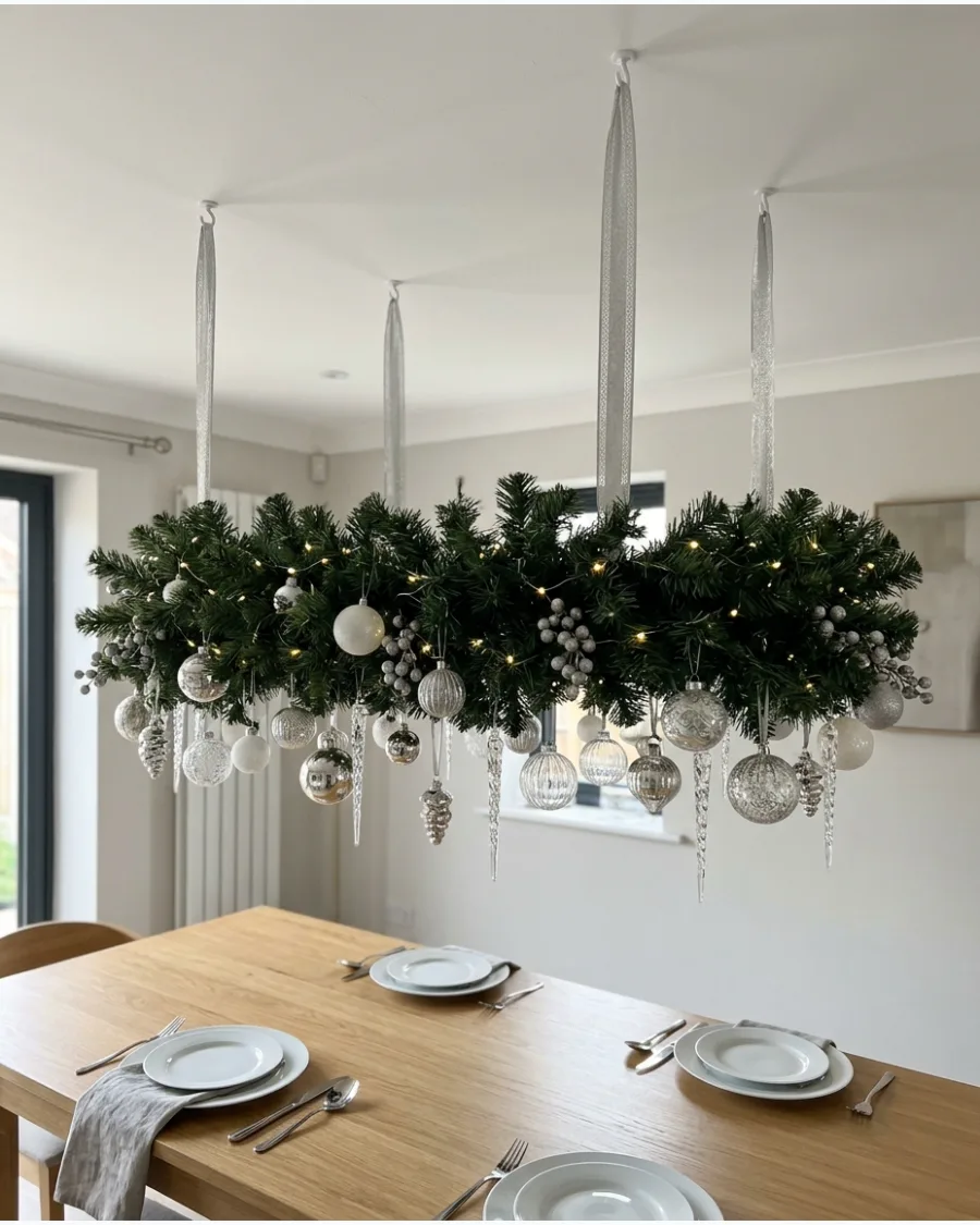 34. Christmas Wreath Hanging From the Ceiling
