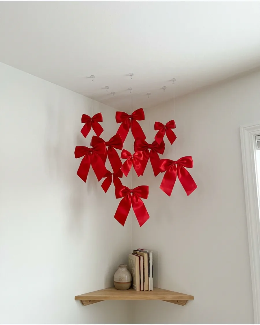 42. Red Bow Christmas Ceiling