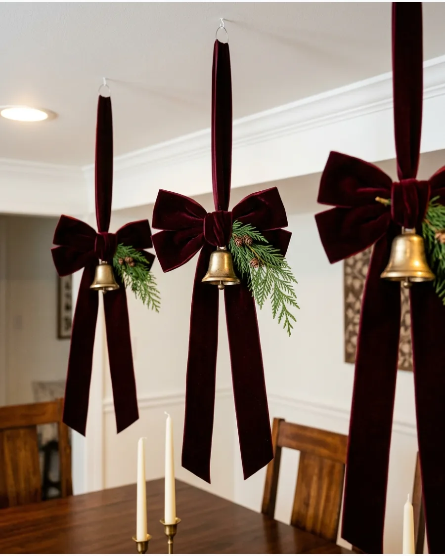 43. Burgundy Velvet Bow Ceiling