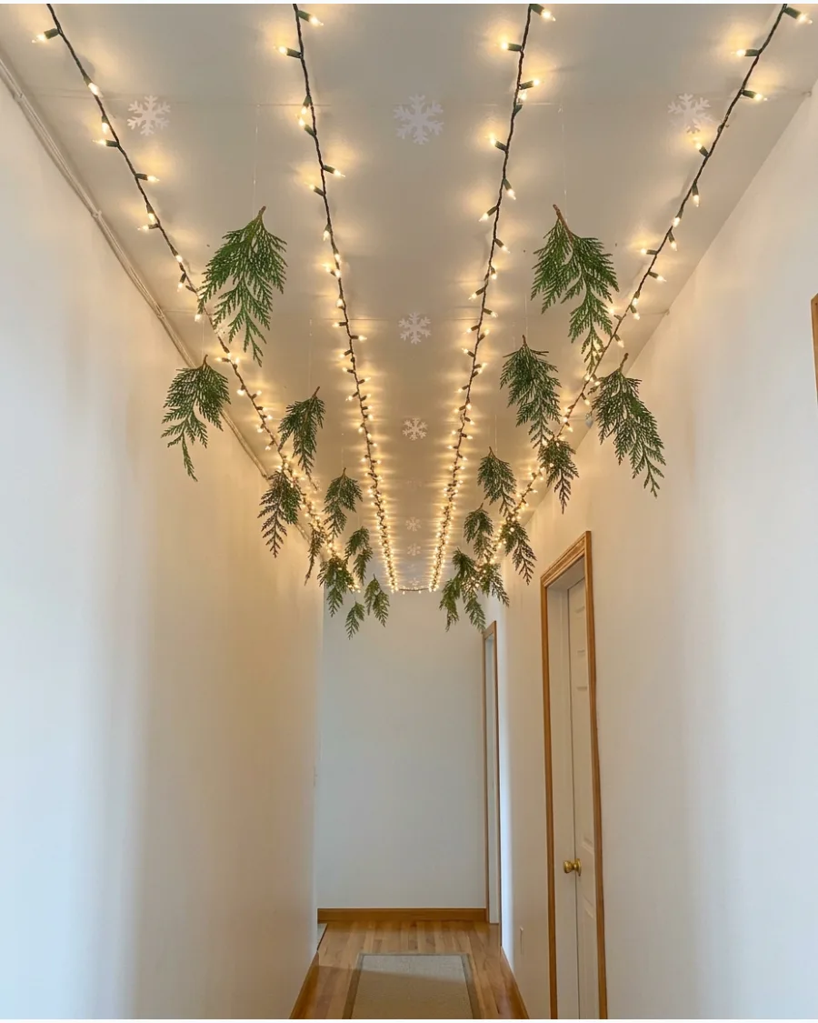 48. Christmas Light Tunnel Ceiling