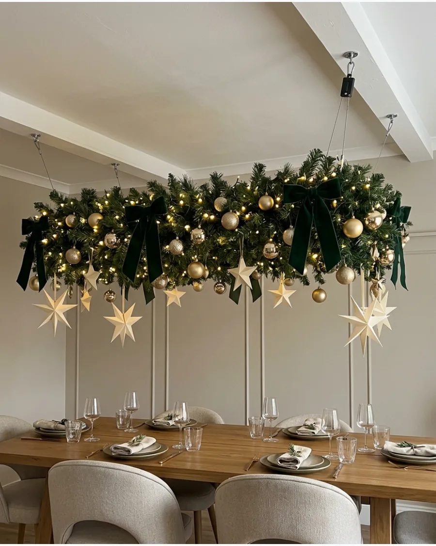 50. Christmas Dining Room Ceiling Installation