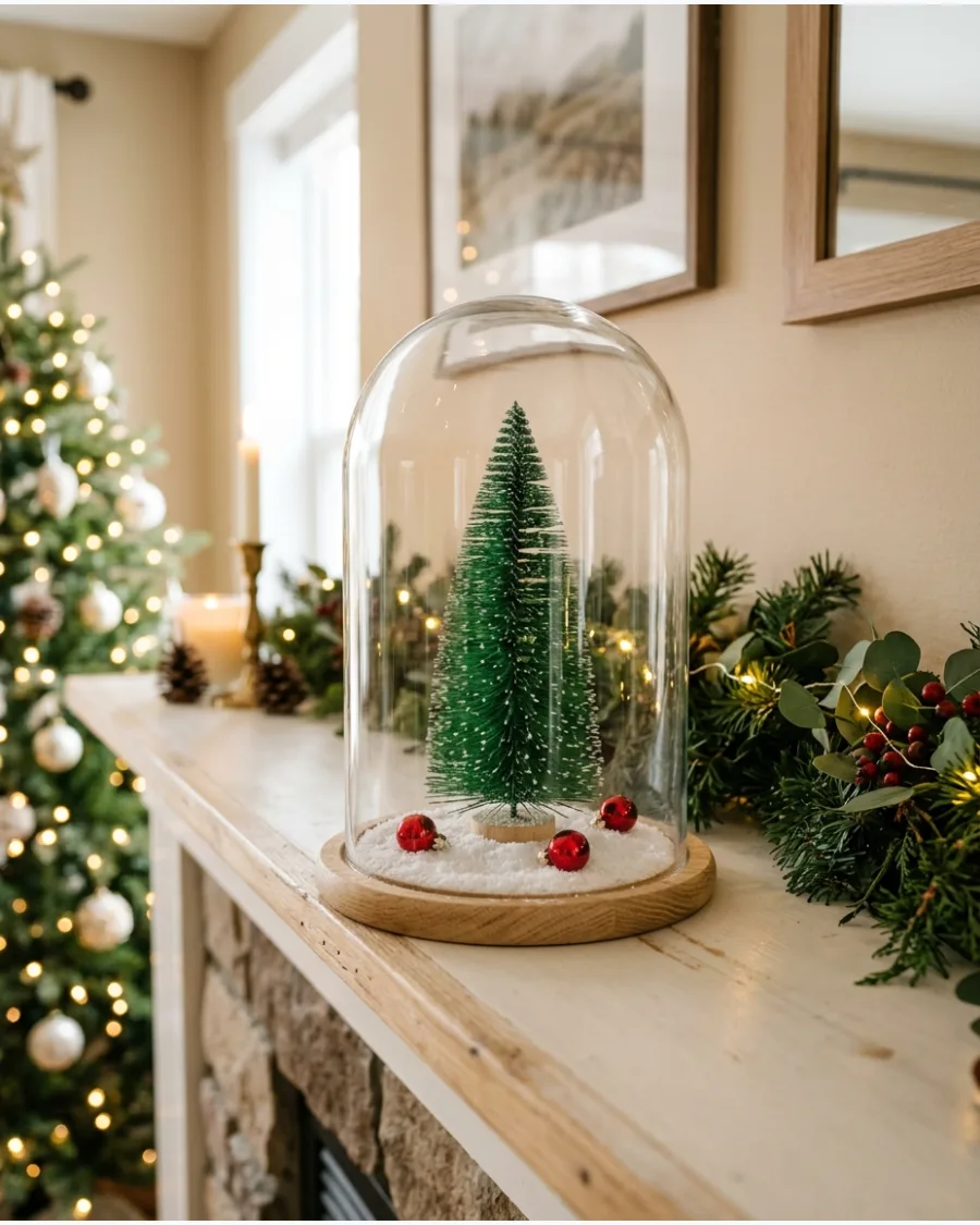 11. Bottle Brush Christmas Tree Cloche