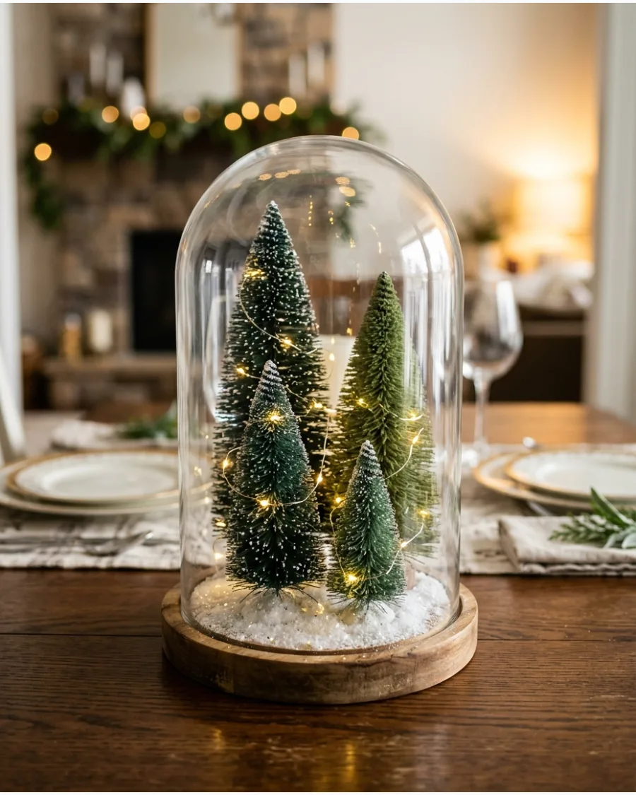 12. Mini Christmas Tree Forest Cloche