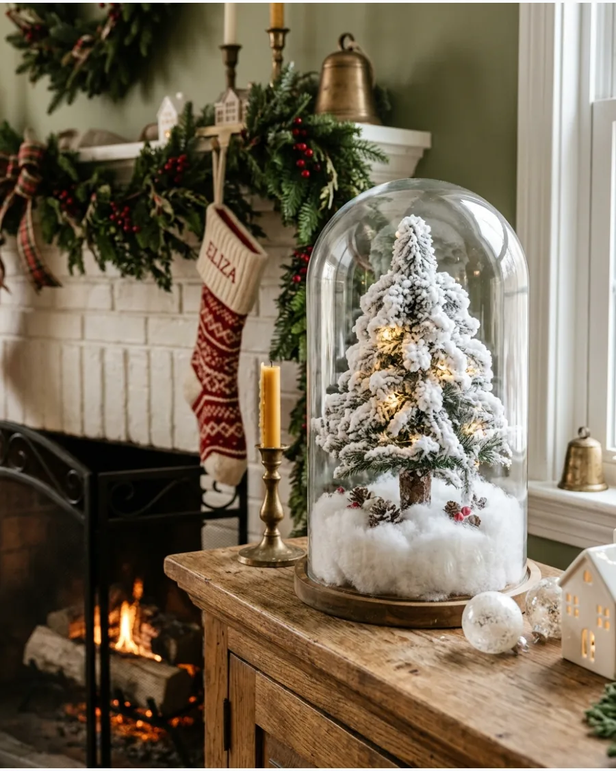 14. Snow-Covered Christmas Tree Cloche