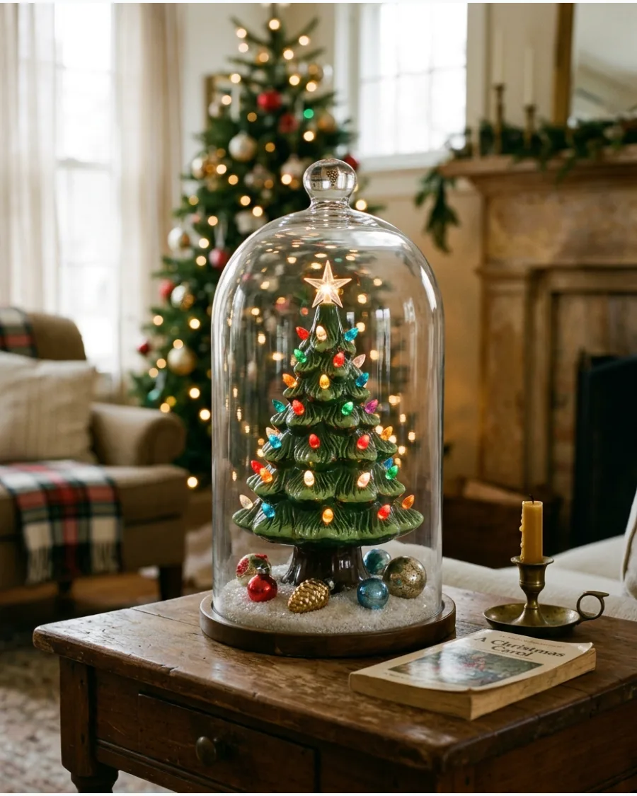 19. Vintage Ceramic Christmas Tree Cloche