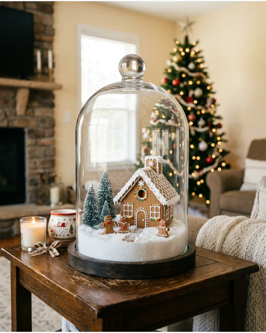 21. Gingerbread House Christmas Cloche