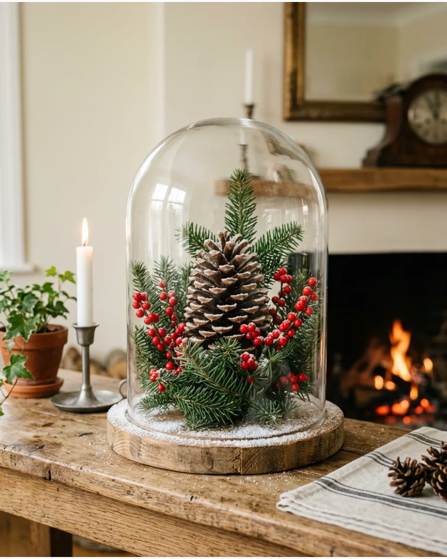 36. Pinecone Christmas Cloche