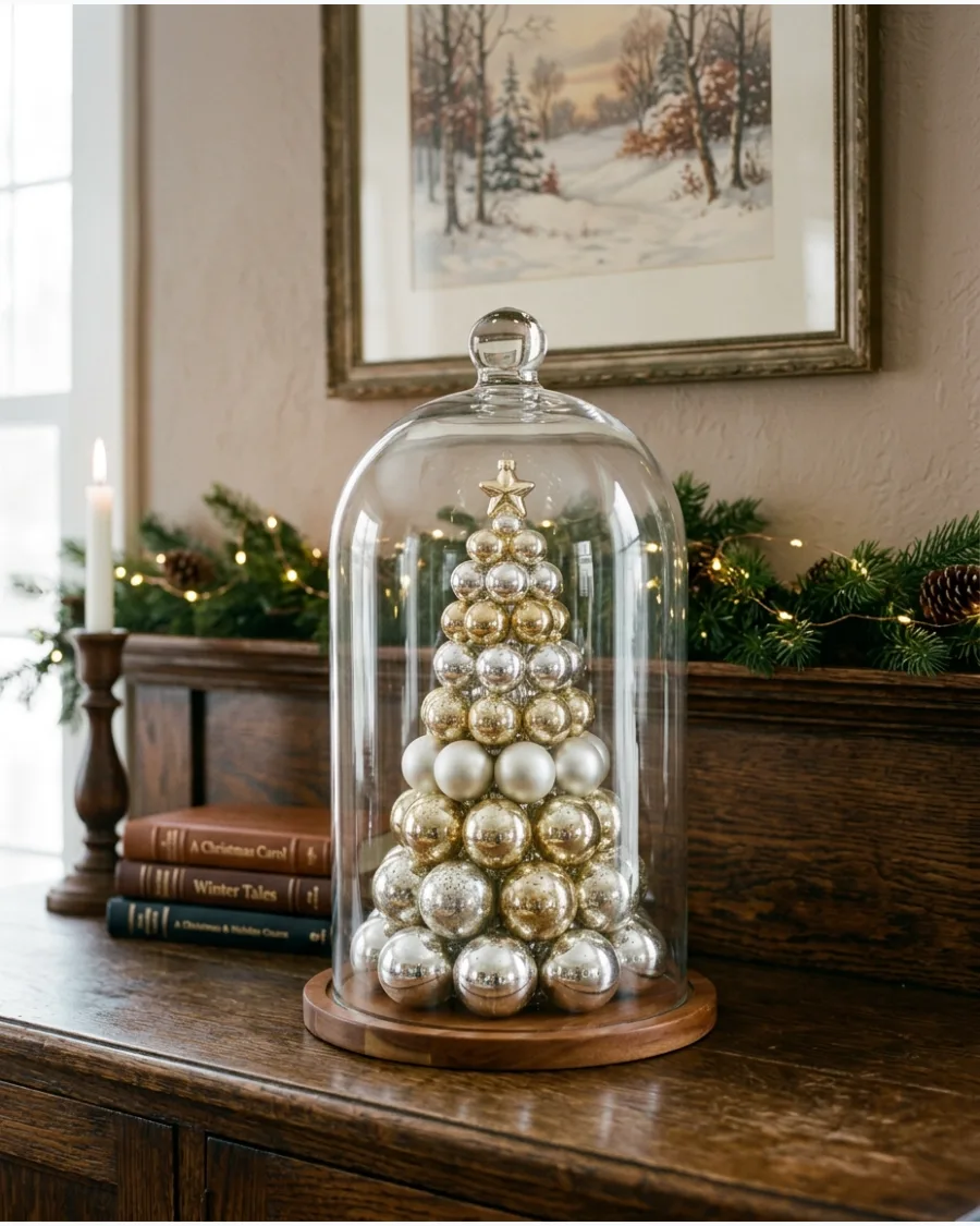 49. Christmas Ornament Tree Cloche