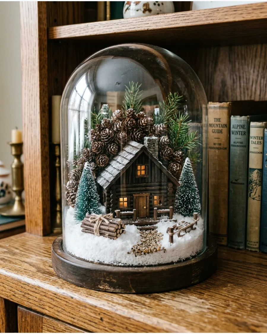 7. Mountain Cabin Christmas Cloche