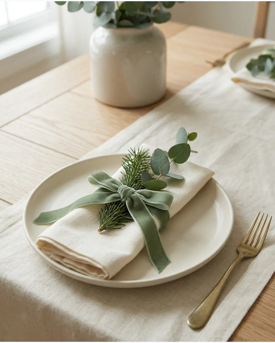 10. Sage Green Christmas Dining Room