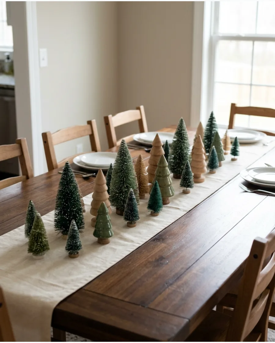 21. Mini Christmas Tree Forest Centerpiece