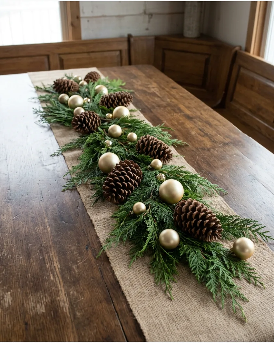 35. Low Christmas Centerpiece for Entertaining