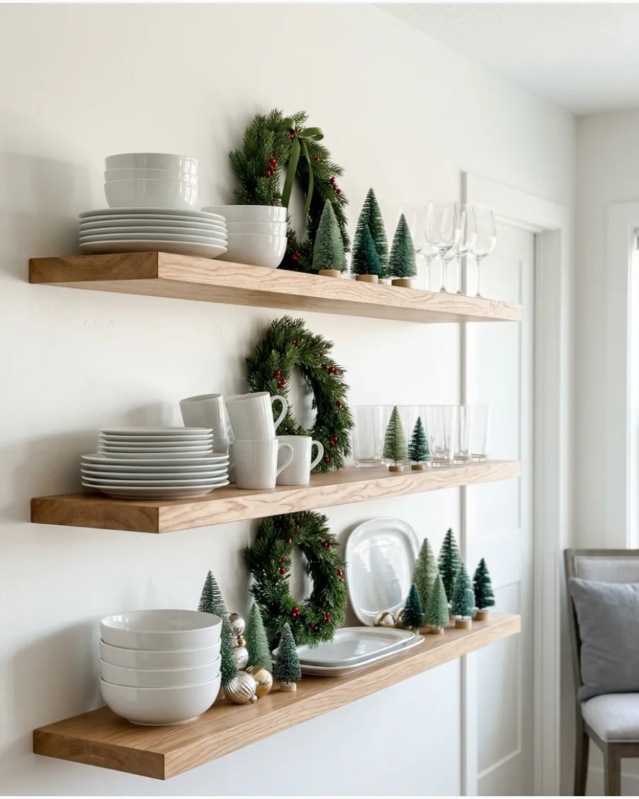 57. Christmas Dining Room Open Shelves