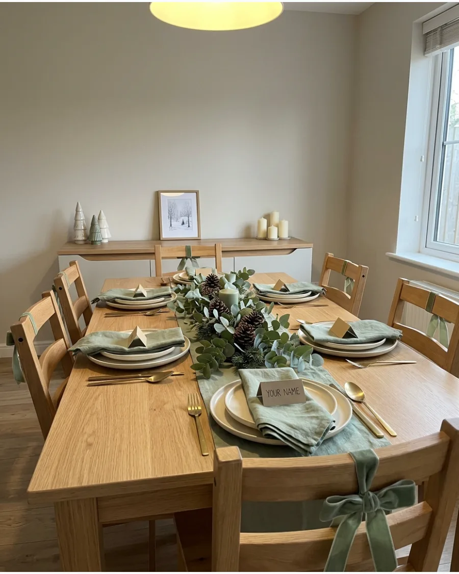 70. Simple Christmas Dining Room for Hosting