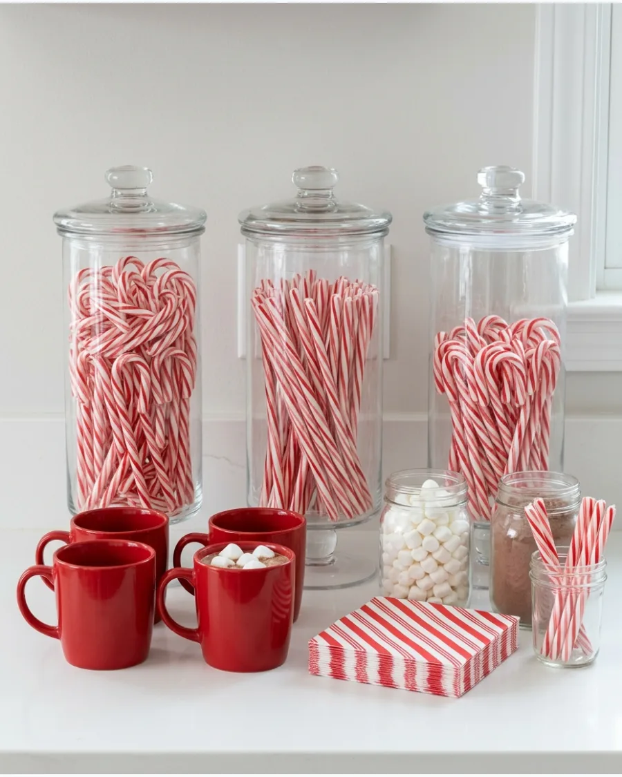 10. Candy Cane Hot Cocoa Bar