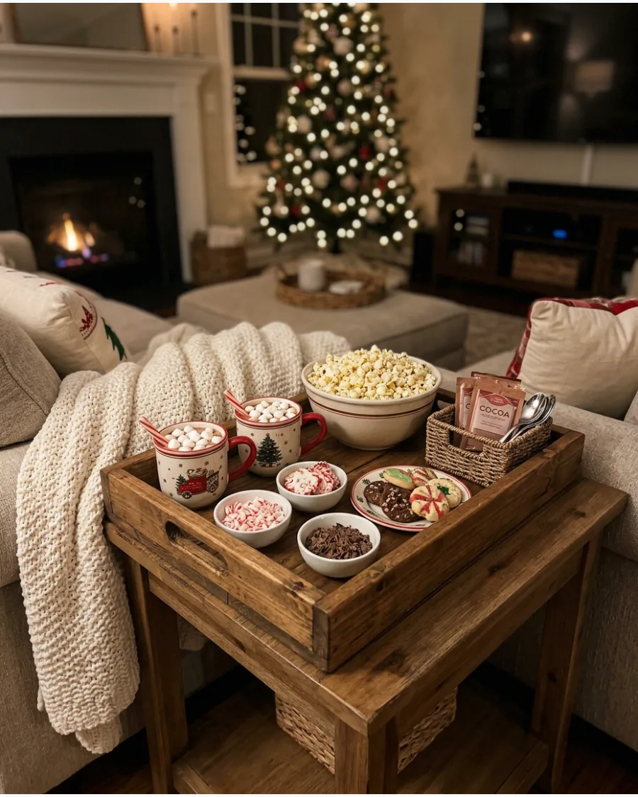 20. Christmas Movie Night Hot Cocoa Bar