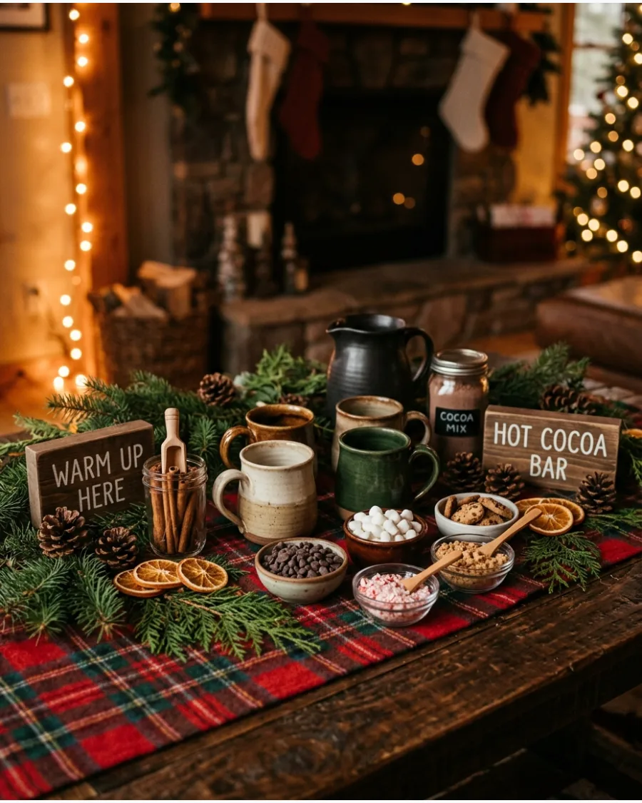 26. Cozy Cabin Hot Cocoa Bar