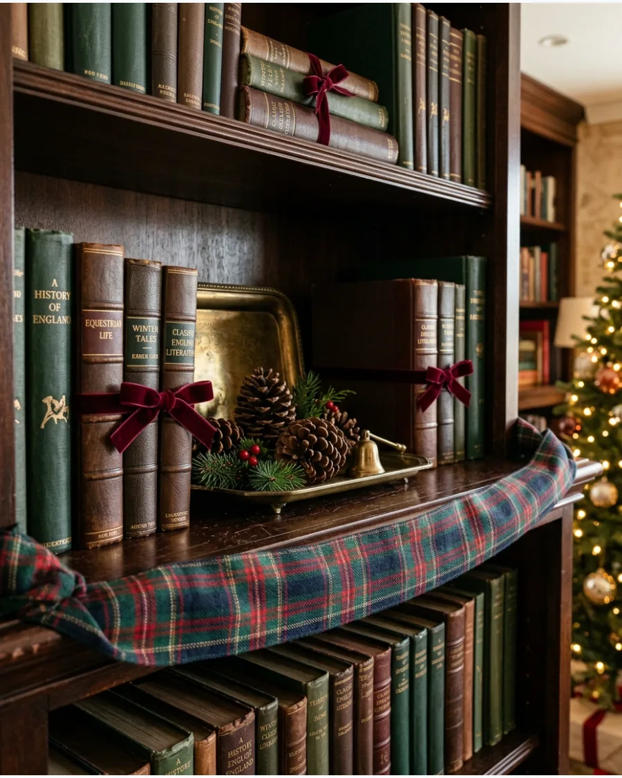 10. Ralph Lauren-Inspired Christmas Shelf